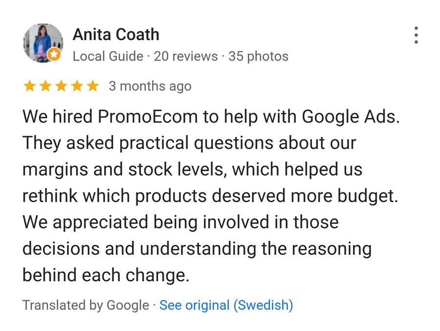 Supplied review image — Anita Coath